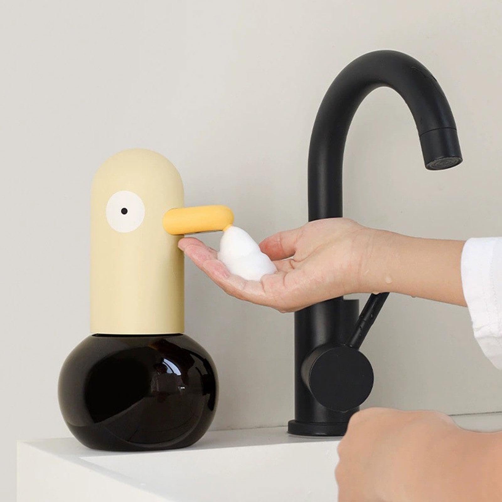 Dispenser Sapone Automatico Touchless Dispenser Sapone Liquido Schiuma Pompa per Cucina Bagno Ristorante Hotel Funzione Impermeabile Adatto per Casa, Giallo