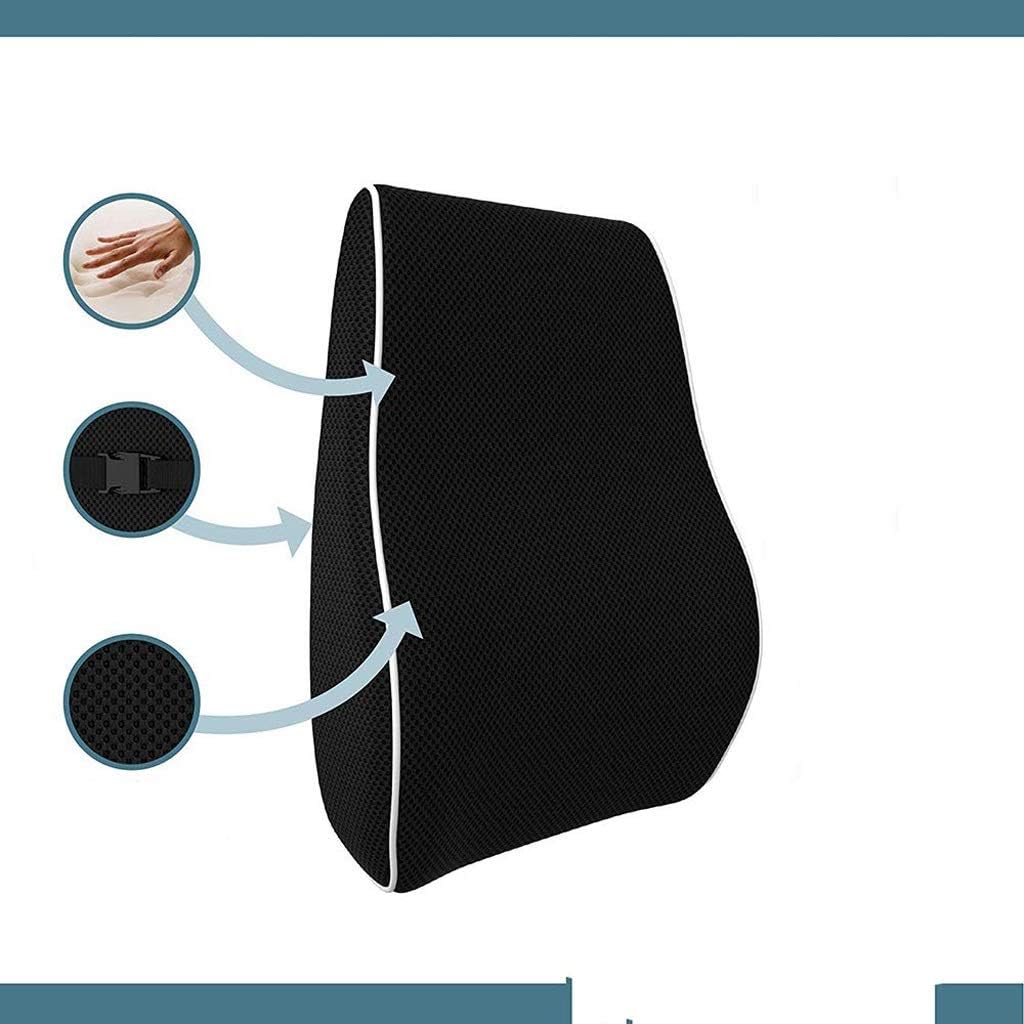 Lumbar Pillow - Memory Foam Lumbar Support Back Cushion with Mesh Cover Lower Back Pillow for Computer Office Chair, Car Seat, Recliner etc.