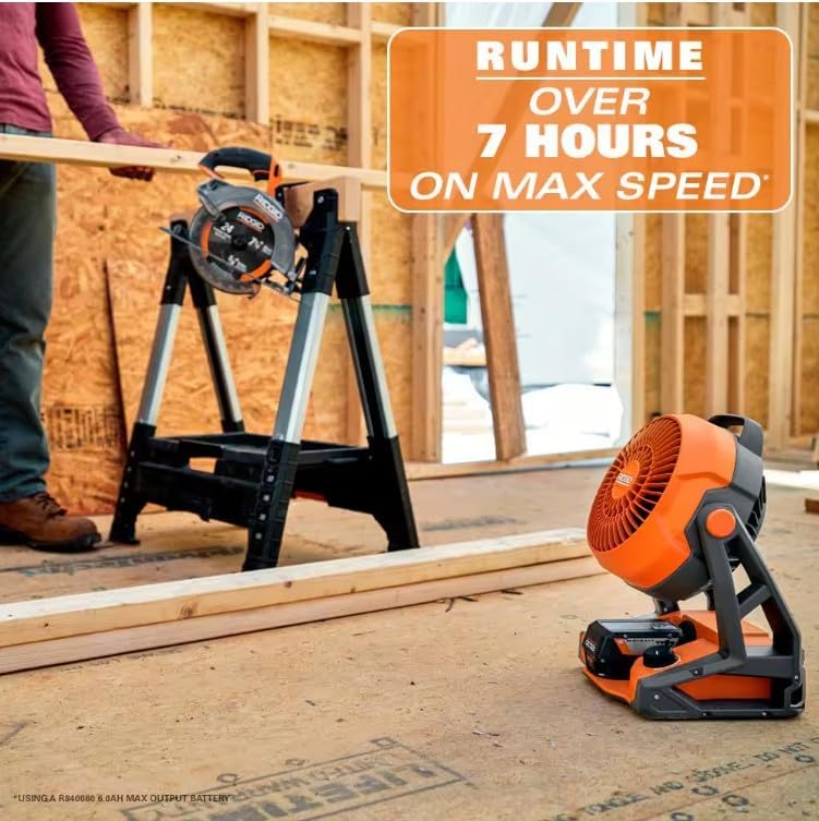 RIDGID 18V 18 Volt Cordless Hybrid Jobsite Fan (Tool Only)