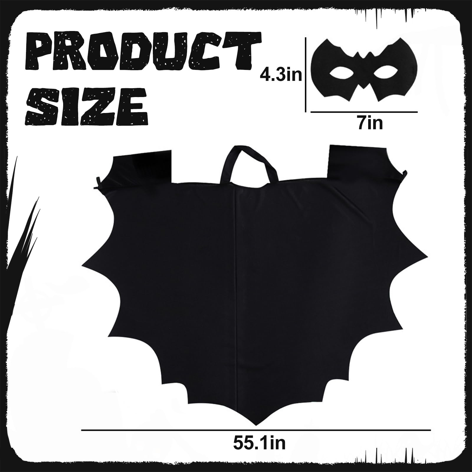 Kostium nietoperza dla dzieci, peleryna z nietoperzem, kostium na Halloween, dla wzrostu 130, 140, 150 cm, dla dziewcząt i chłopców, na Halloween, Cosplay, karnawał