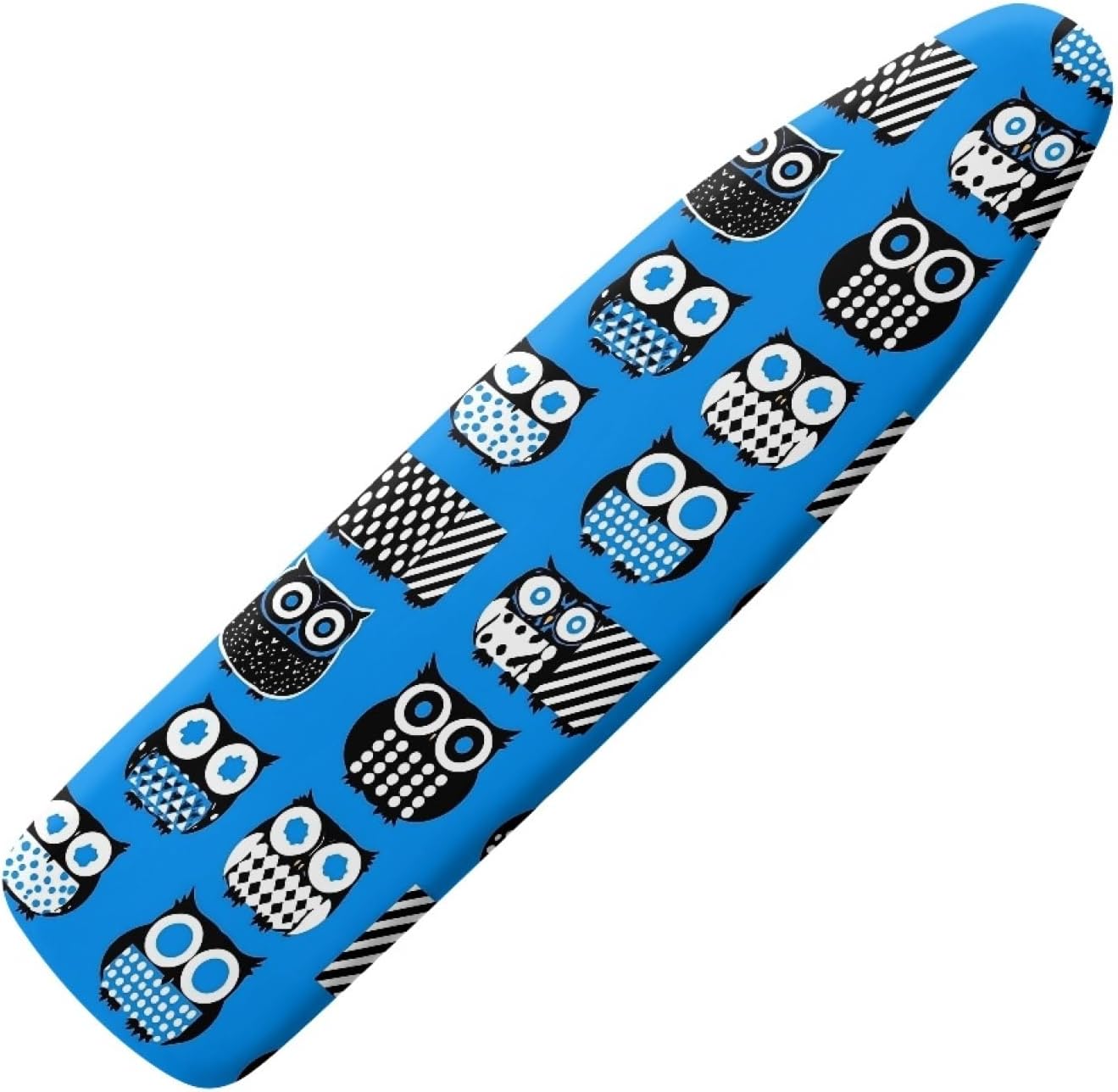 Large Ironing Board Cover and Pad 59x19 Owl Blue Iron Table Cover with Padding,Extra Wide,Resist Scorching and Staining,Heatproof,Adjustable Fastener Durable Stain