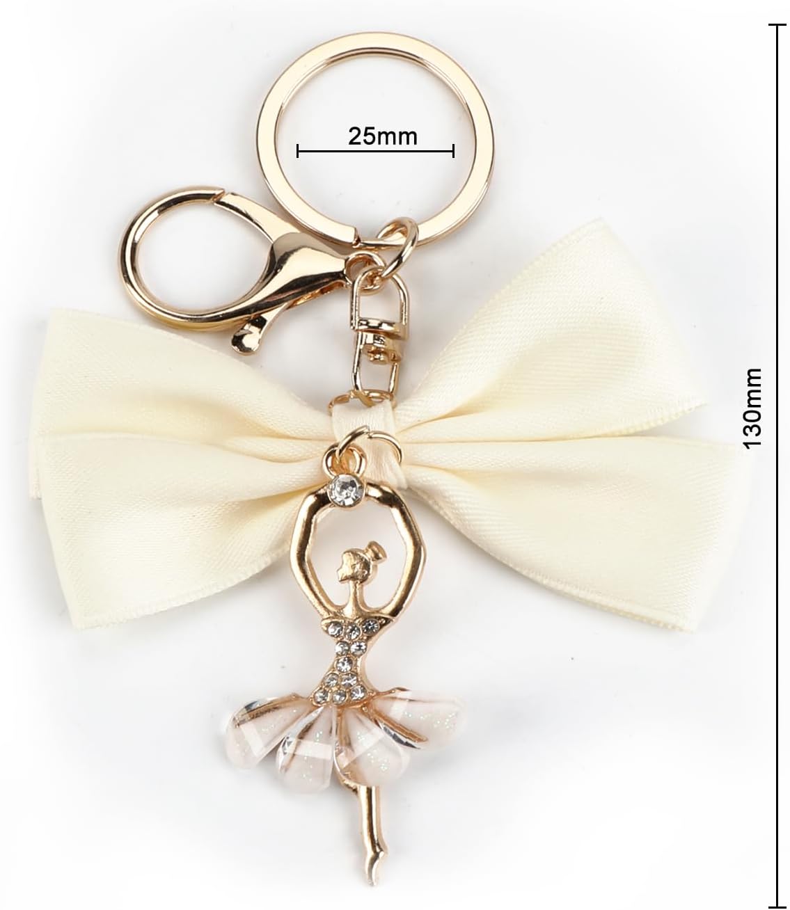 Dance Keychains Ballet Dancer Keychain with Bow Elegant Ballerina Keycharm for Women Dance Inspired Accessory Gift - Image 2