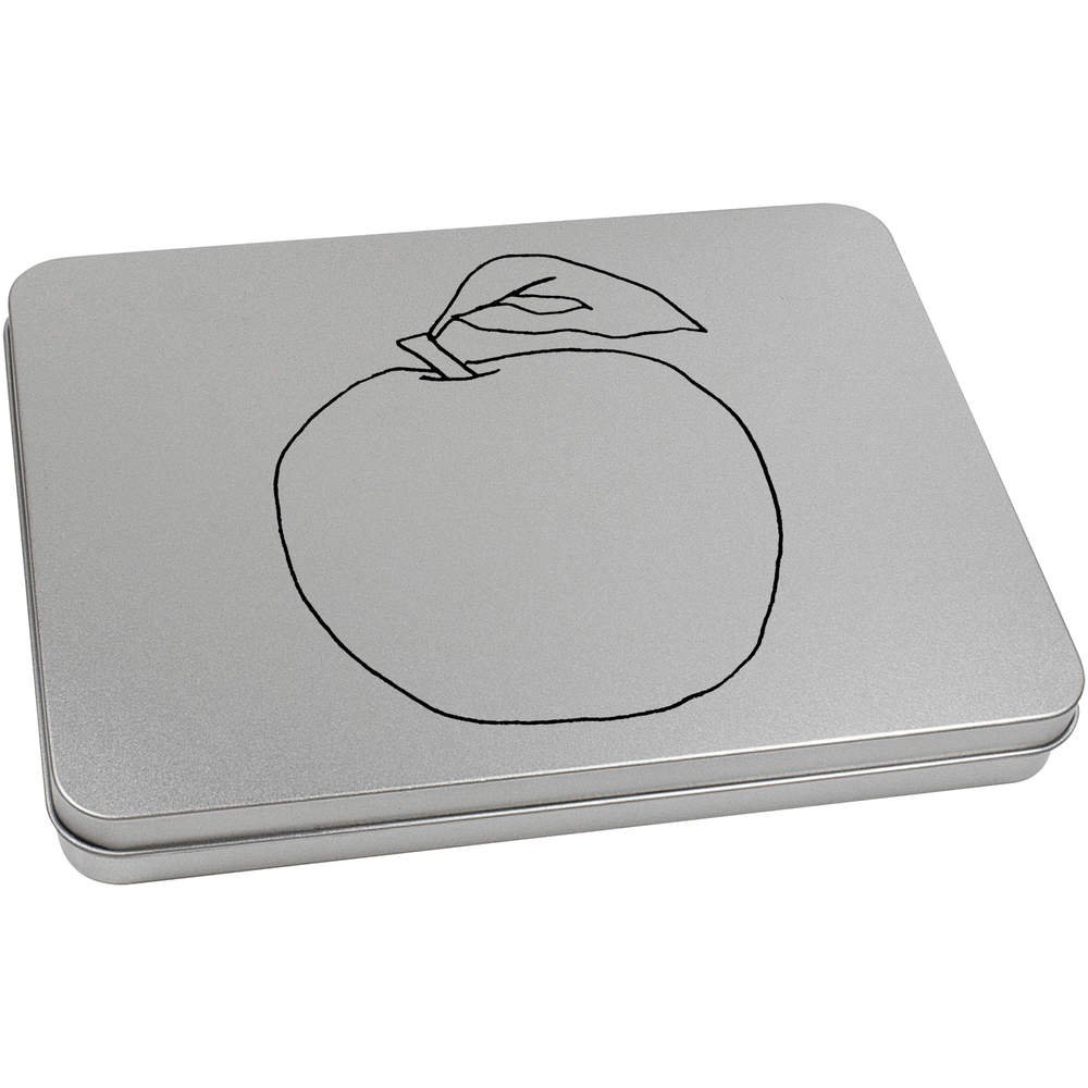 220mm 'Apple' Metal Hinged Tin / Storage Box (TT00098837)