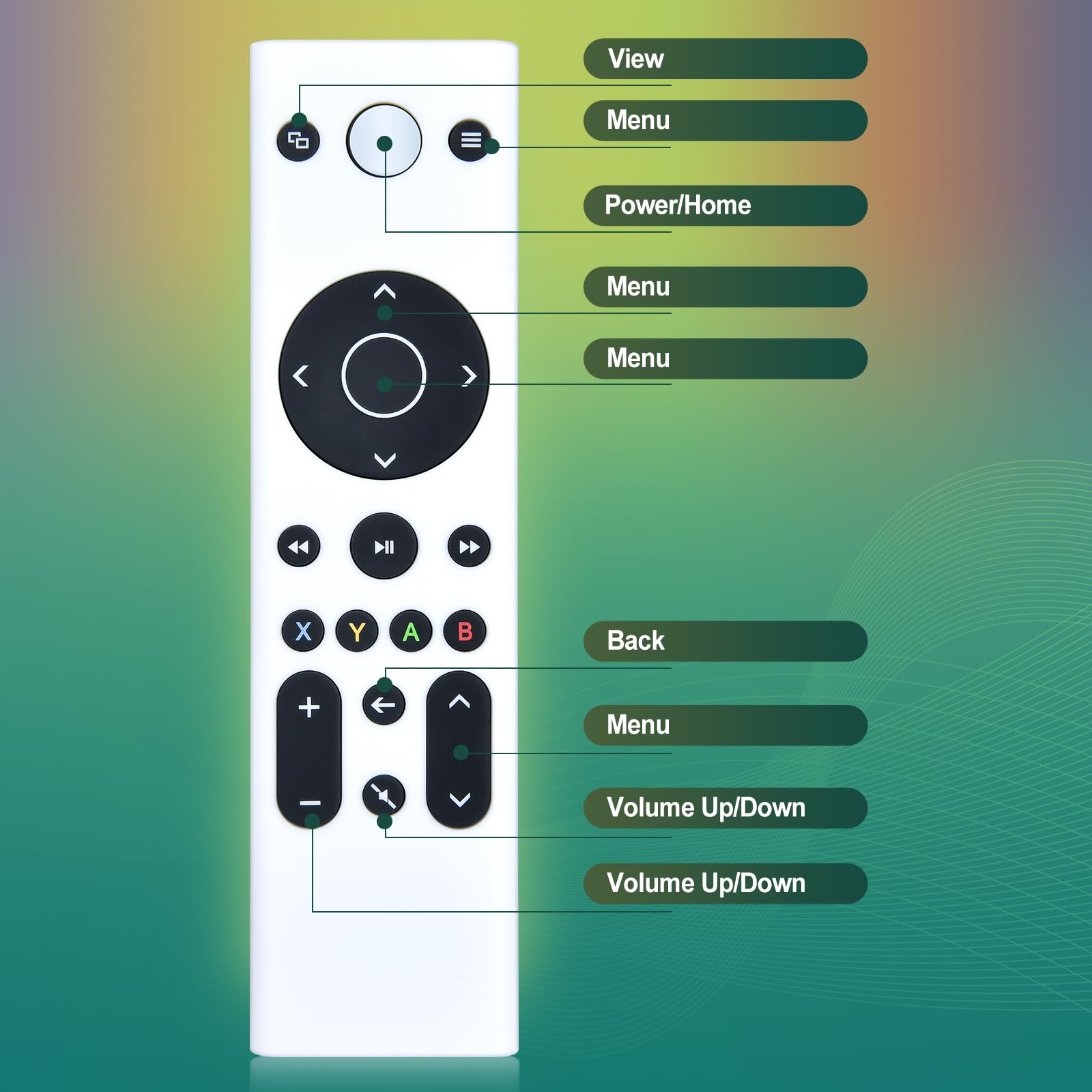 Telecomando di ricambio per Xbox Gaming Media, Xbox One, Xbox Series X|S, nessuna configurazione richiesta (colore bianco)