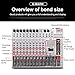 G-MARK GMX1200 DJ Mixer 12 Channel Professional Audio Mixer USB Mixing Console Music Studio 8 Mono 4 Stereo 7 Band EQ 16 Effect Podcast Streaming Audio Interface