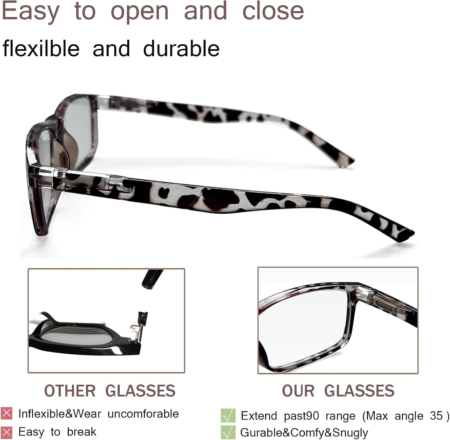 BIENCOOL Blue Light Blocking Reading Glasses,Readers for Men Women Spring Hinge Computer Eyeglasses - Image 5