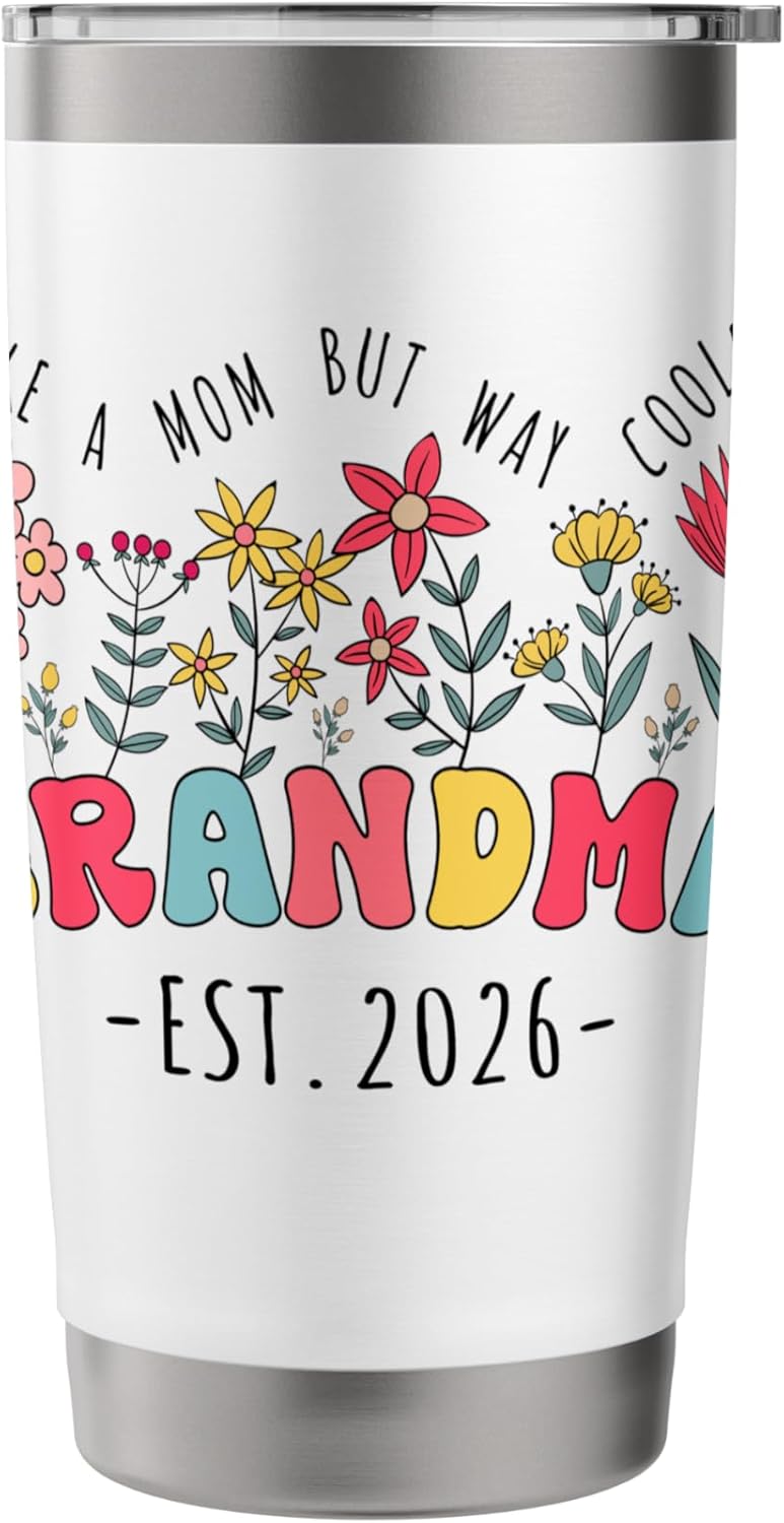 Promoted to Grandma Est 2026 Soon to be New Grandmom Finally Stainless Steel Insulated Tumbler - Image 3