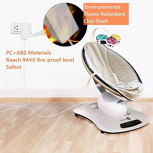 Miniatura 4 de Cable de alimentación de 6 pies para 4moms mamaRoo 4, cargador de 12 V 3A para RockaRoo Baby Swing, adaptador de CA de carga de repuesto para