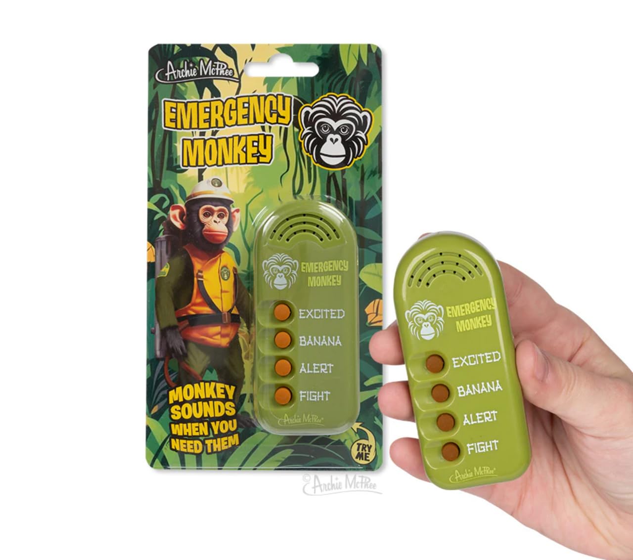 Amazon.com: Archie McPhee Emergency Monkey Sound Maker, Green
