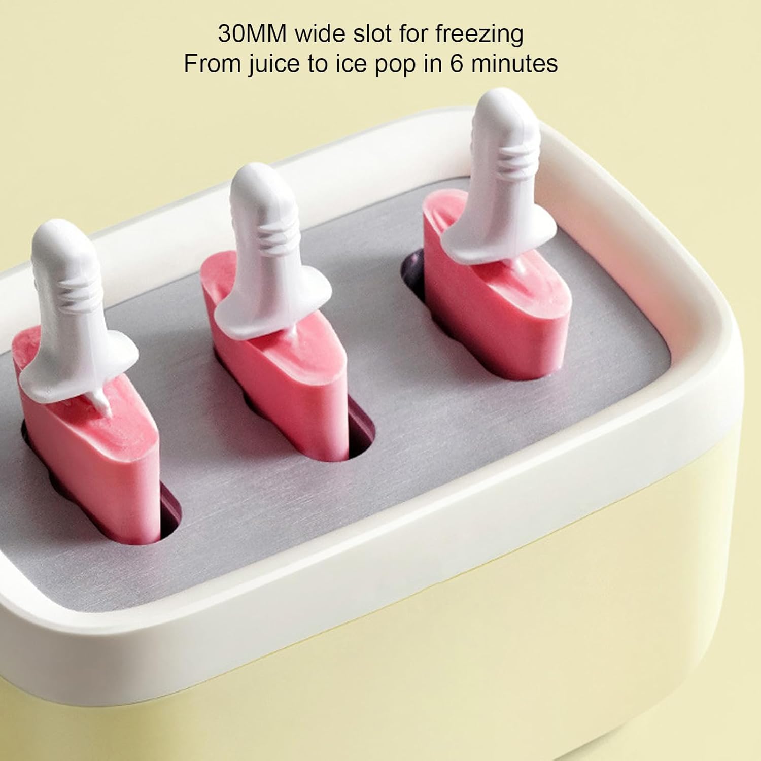 Keenso Ice Pop Maker, DIY Popsicle Mold with Reusable Sticks, for Egg Bites, and Frozen Treats Maker (Yellow)