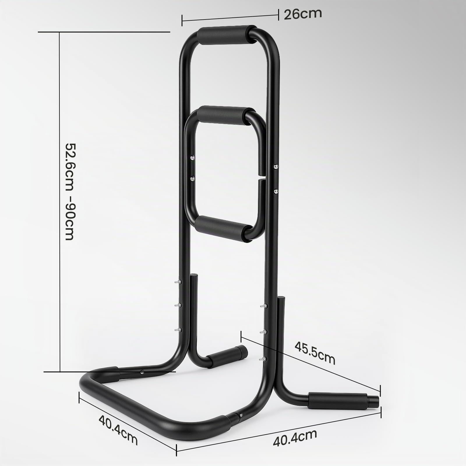Youyijia Steh- und Aufstehhilfe – Höhe 84cm, Breite 52cm, Tiefe 45cm | Bettstütze für Senioren & Pflegebedürftige | rutschfeste Griffe, Robuster Stahlrahmen