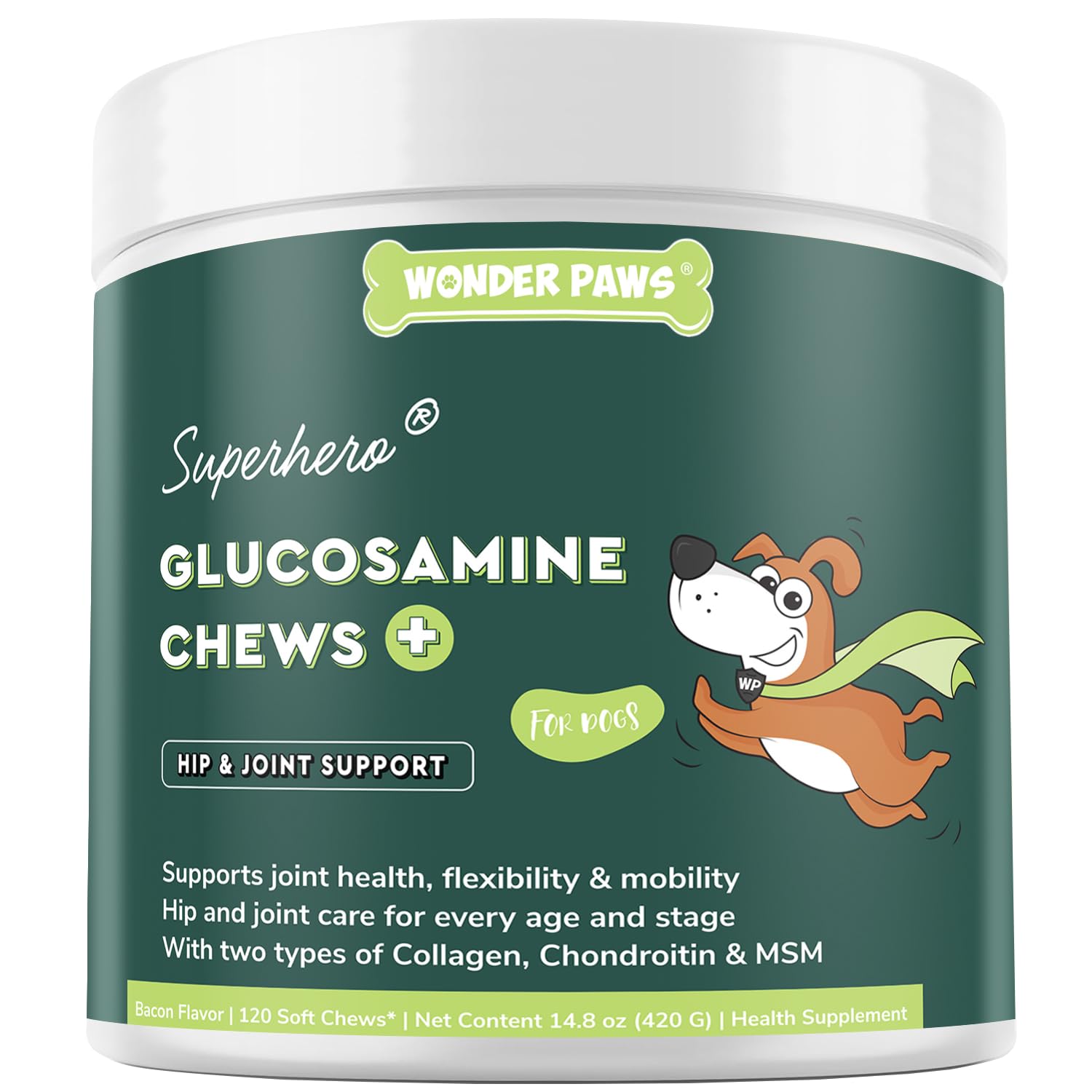 Premium Glucosamine For Dogs – Advanced Hip & Joint Supplement With Glucosamine Chondroitin For Dogs Flexibility, Mobility & Relief – Hip & Joint Supplement With Collagen & MSM – 120 Chews