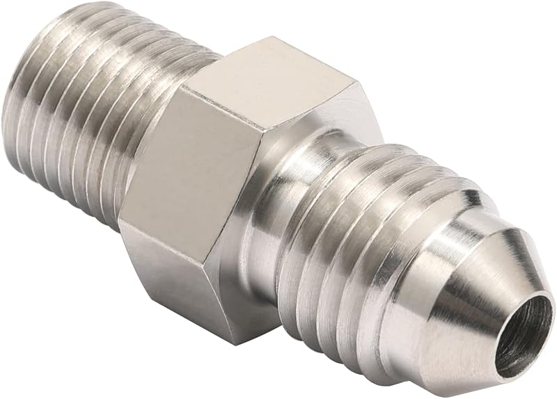 Adaptador de conexão 4AN macho para 1/8 NPT macho Podavelle em aço inoxidável – 1 unidade