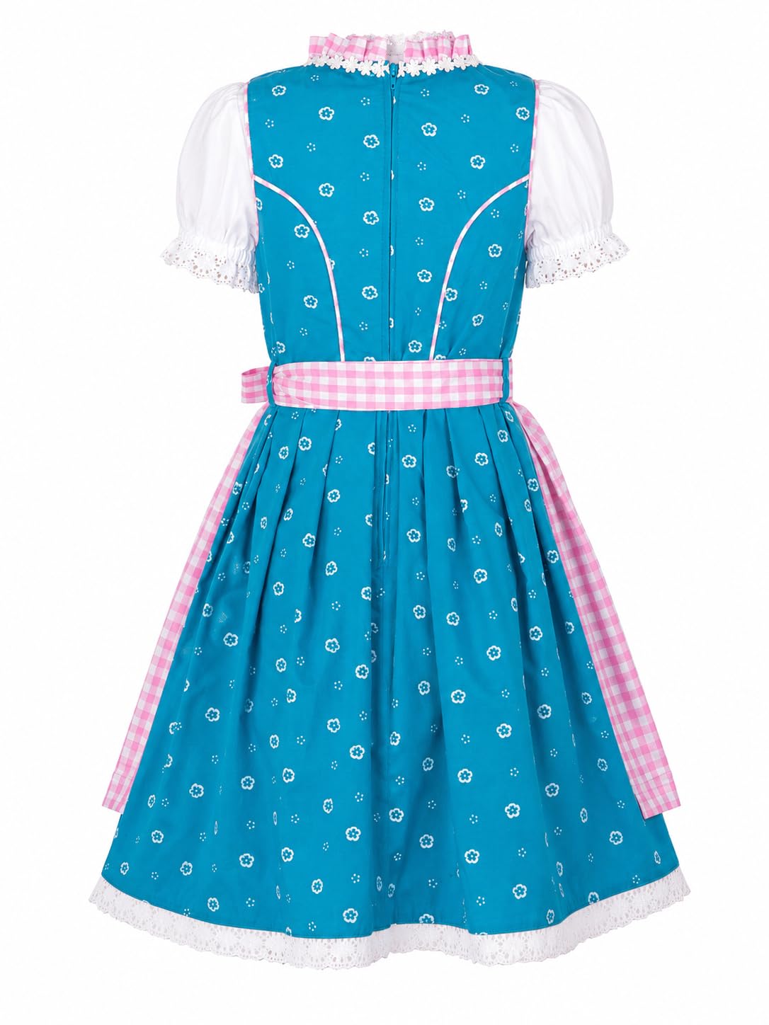 Ramona Lippert® - Dzieci Dirndl dla dziewczynek - zestaw Dirndl NINA - turkusowy + różowy - w zestawie sukienka, fartuch i bluzka - świąteczny strój - rozmiar 86 do 164, turkusowy, 146-152