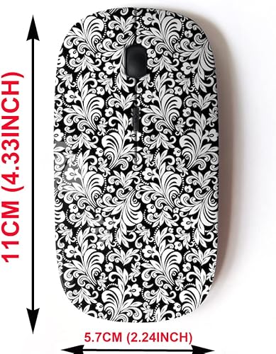 Miniatura 2 de Ratón inalámbrico 2.4G con diseño de patrón lindo para todas las computadoras portátiles y computadoras de escritorio con receptor nano - blanco y