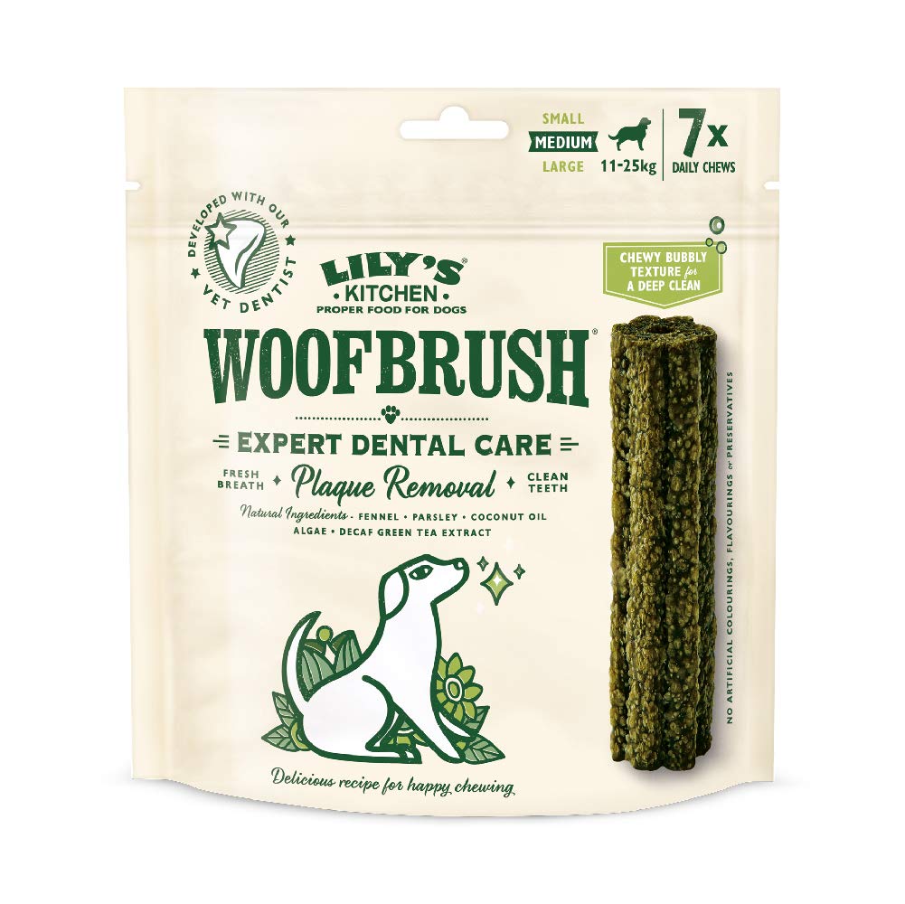 Lily's Kitchen Woofbrush Dental Chew - Natural Dental Sticks for Medium Dogs (7 x 28g)