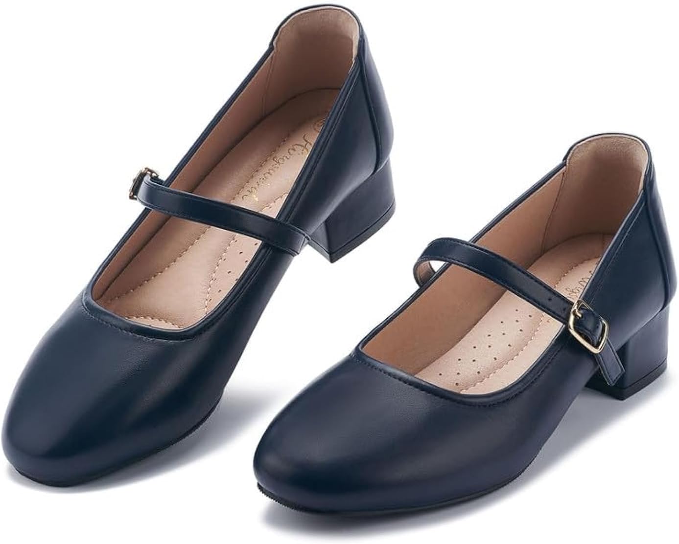 hingswinkMary Jane Shoes Women Low Heels Dress Shoes Pumps for Women Dressy Low Heel 2 Inch Chunky Heel Mary Janes Pumps with Adjustable Ankle Strap for Women Dressy Casual