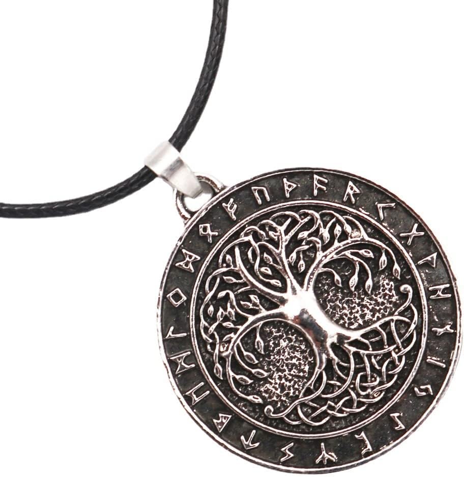 Tree of Life Pendant Necklace for Men Women, Family Tree Jewelry Celtic Knot World Tree Necklace Nordic Myth Necklace, 60cm Chain Tree of Life Charm Christmas Jewelry Gift for Women Men Mom - Image 2