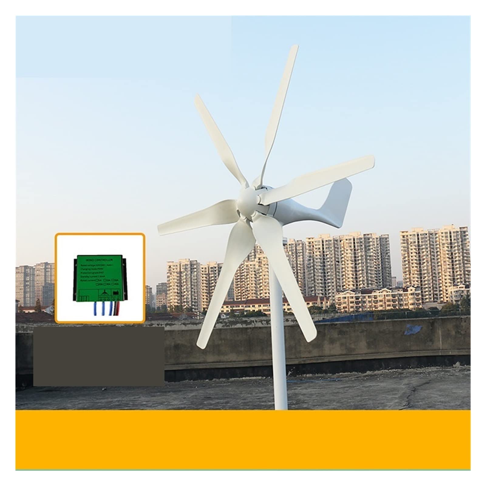 Windgenerator, Windturbinengenerator 6 Klingen 80 0w 12V 24V. Windturbinengenerator-Windmühle mit Pwm Controller Homosey Niedrige Windgeschwindigkeitsstart(PWM Controller,12V)