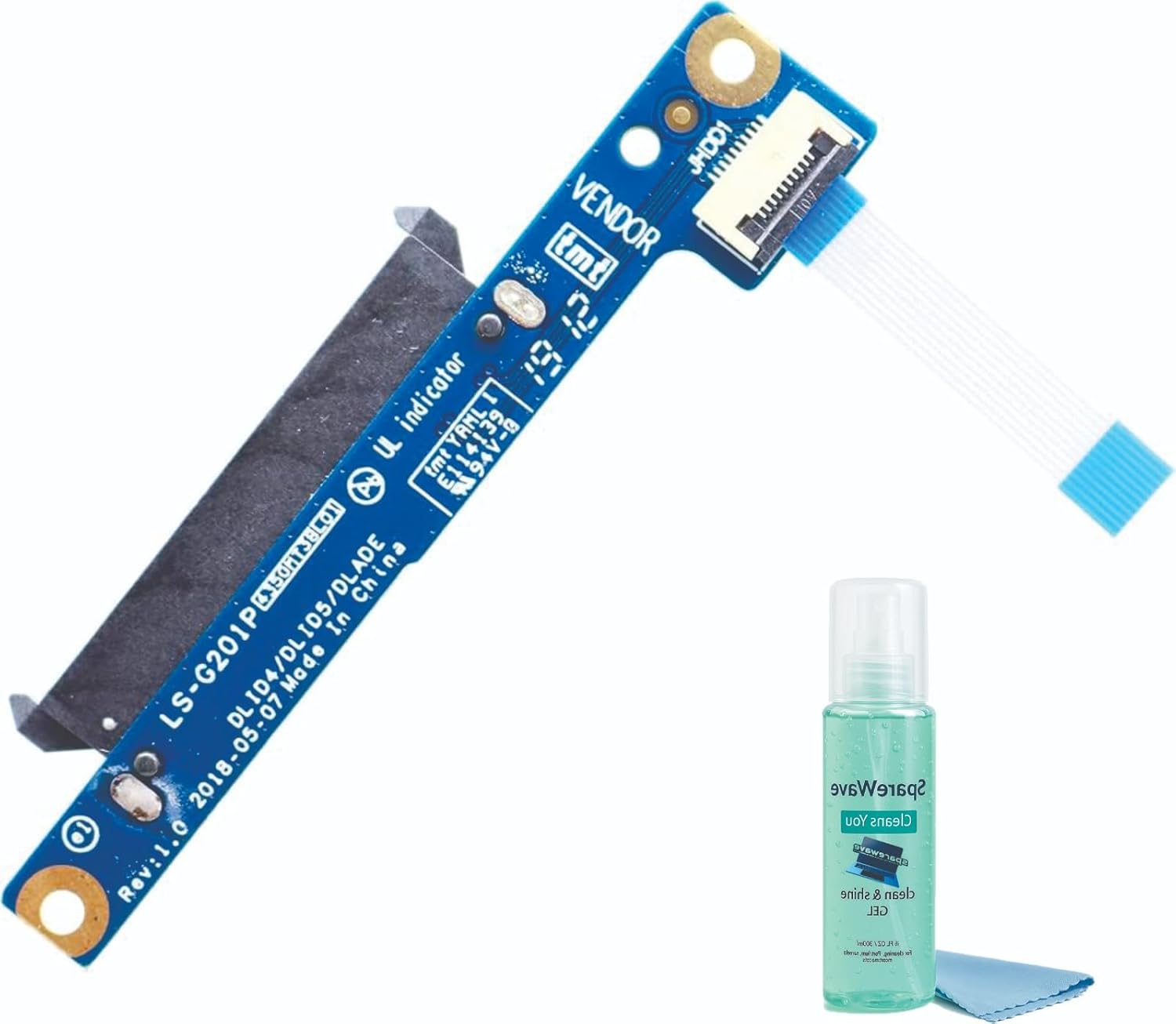 HDD Cable For hard drive disk connector for Lenovo 130-15 130-15AST 130-15IKB 145-15AST V145-15AST LS-G201P. Comes with Complimentary Laptop Clean & Shine Gel