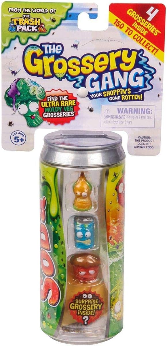 Grossery Gang Series 2 Rotten Soda Set of 4 Surprise Grossery's Includes Storage Can