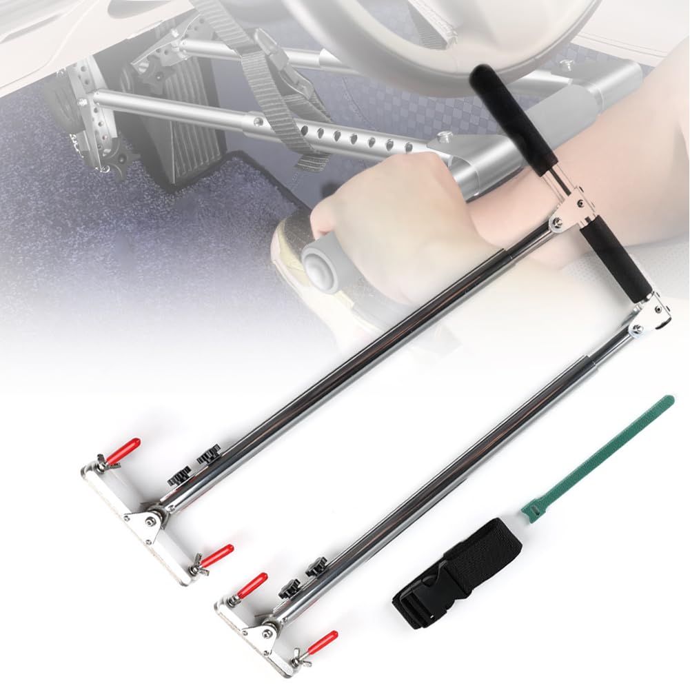 Comandi Manuali Auto per Disabili, Assistenza Guida Handicap Portatile, Aiuto Pedali Freni & Acceleratore Regolabile 53-87 cm, Adulti Feriti Gambe Mobilità Ridotta, Compatibile LHD RHD
