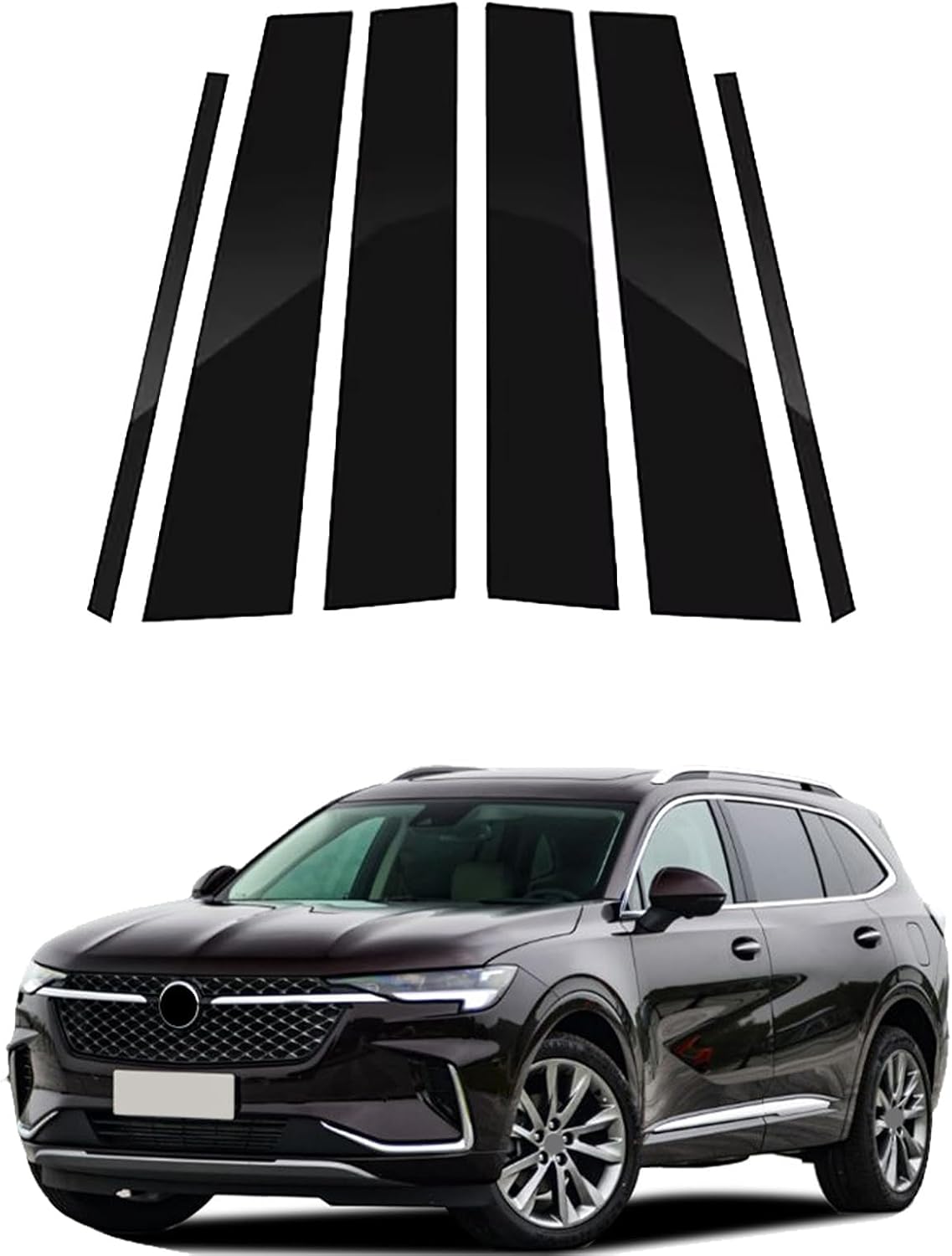 Car Door Pillar Posts Trim for Buick Envision Plus 2021 2022 2023 2024 2025 2026,Side Door Window Anti-Scratch Door Trim Molding Set,Decorative Exterior Accessories