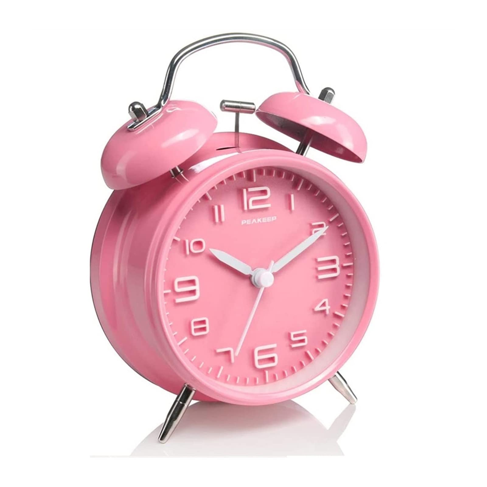 SDFsdfdS Alarm clock, 4 Inch Metal Twin Bell Alarm Clock(E)