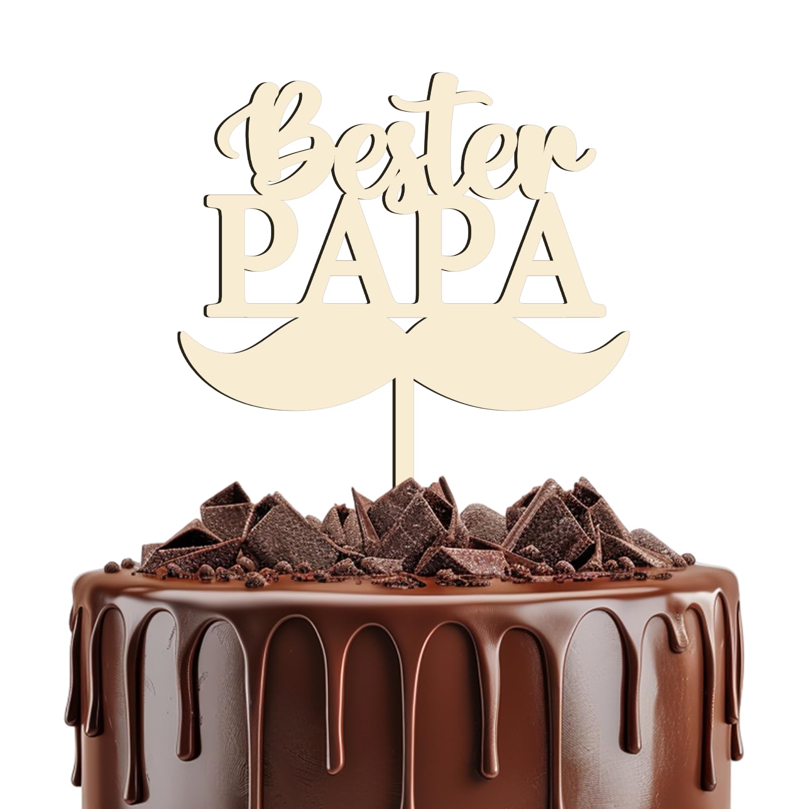 Cake Topper Holz - Bester Papa, Vatertag Kuchen Topper, Kuchenstecker Stecker, für Papa Geschenkideen ASIN B0GMPZRVJR