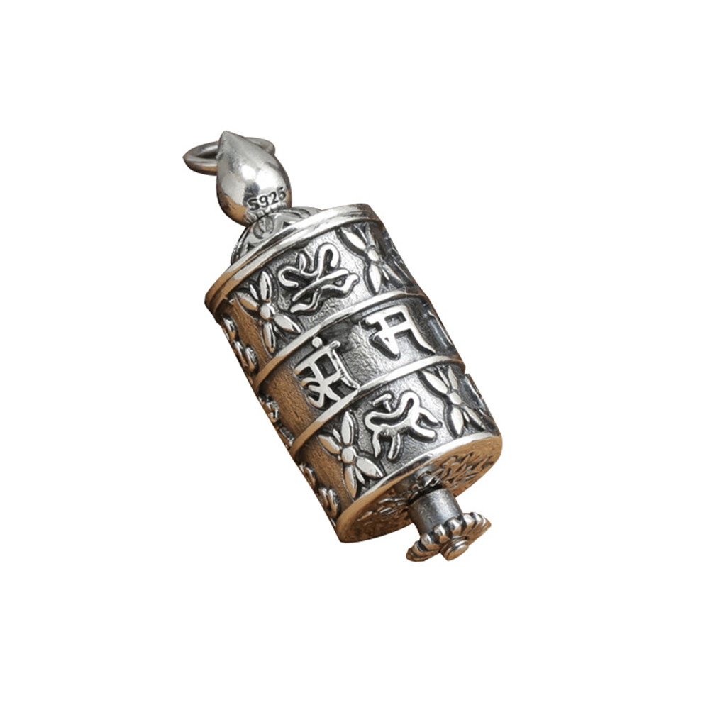 Bbdmind Sterling Silver Tibetan Om Mani Padme Hum Prayer Wheel