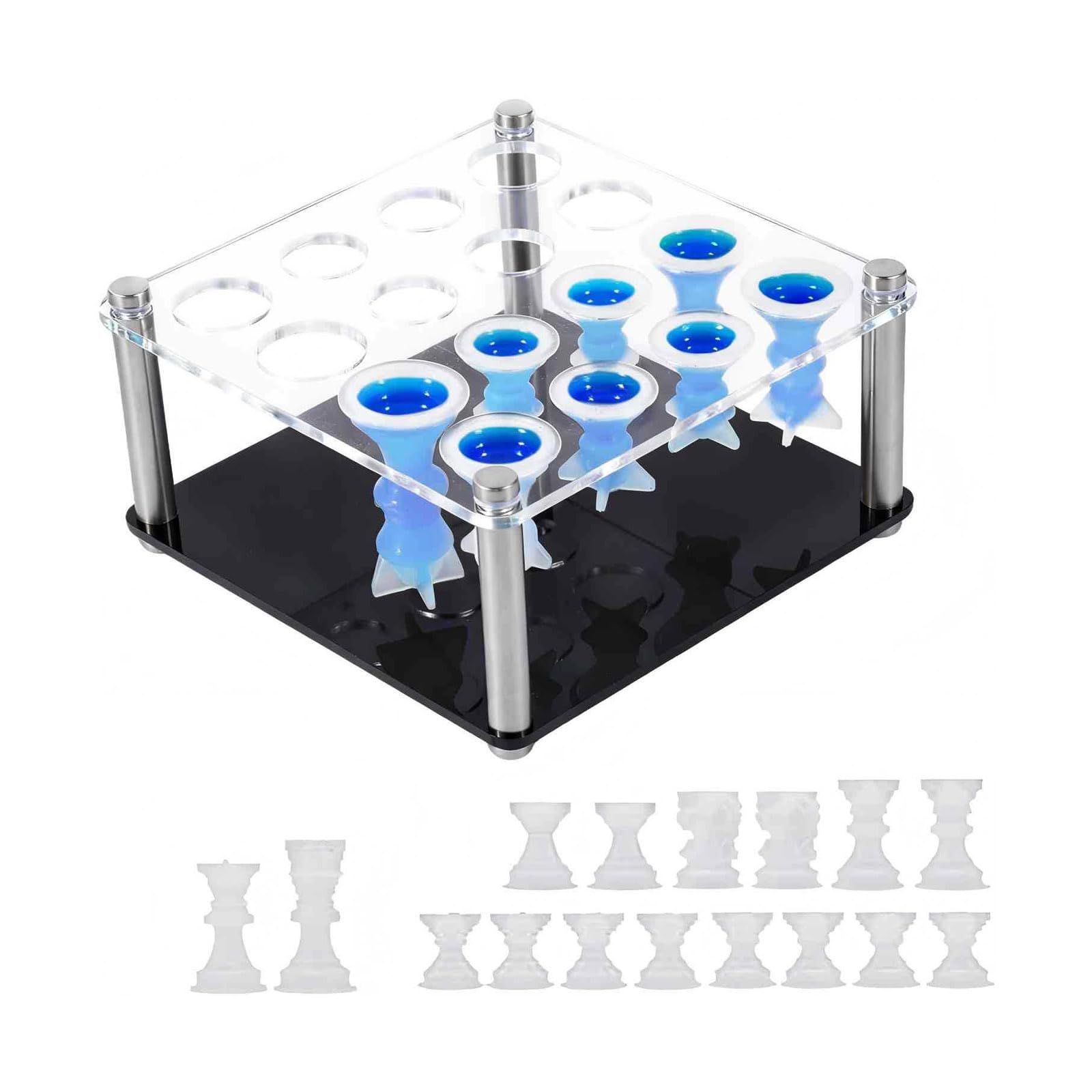 JSGHGDF Advanced Acrylic Chess Mold Collection for Making Handcrafted Resin Chess Items As Gifts or Table Games Tabletop Game Molds