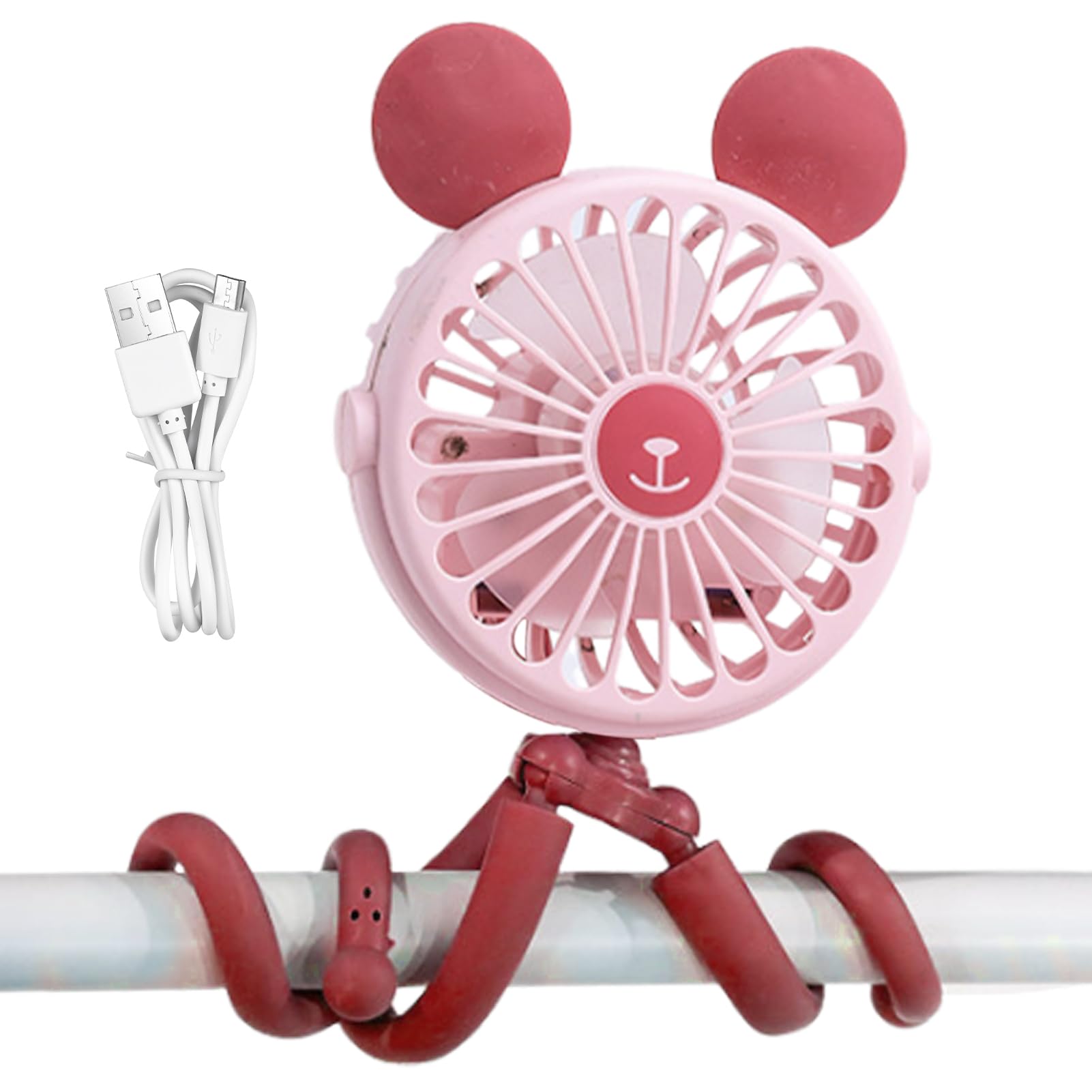 Ventilador De Pulpo Para Cochecito,Ventilador De Cochecito Portátil | Ventilador de barra con mango de carrito eléctrico Octopus - Ventilador de carro con Clip y trípode Flexible eléctrico portátil si