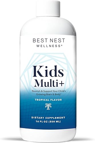 Daily Bird Multi+ para niños, multivitamínico líquido, metilfolato (ácido fólico), metilcobalamina, mezcla natural de alimentos integrales,