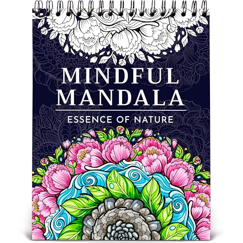 Image of Mandala Coloring Book for Adults - Spiral Bound, 50 Unique Designs, 180 GSM