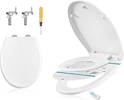 SONGMICS Abattant WC Forme O, Réducteur Enfant, Frein de Chute, Siège en Uréa-duroplast, Clipsable, Lunette de Toilettes Universel Familial, Installation Facile, Capacité 300 kg, Blanc BTL106WZ01