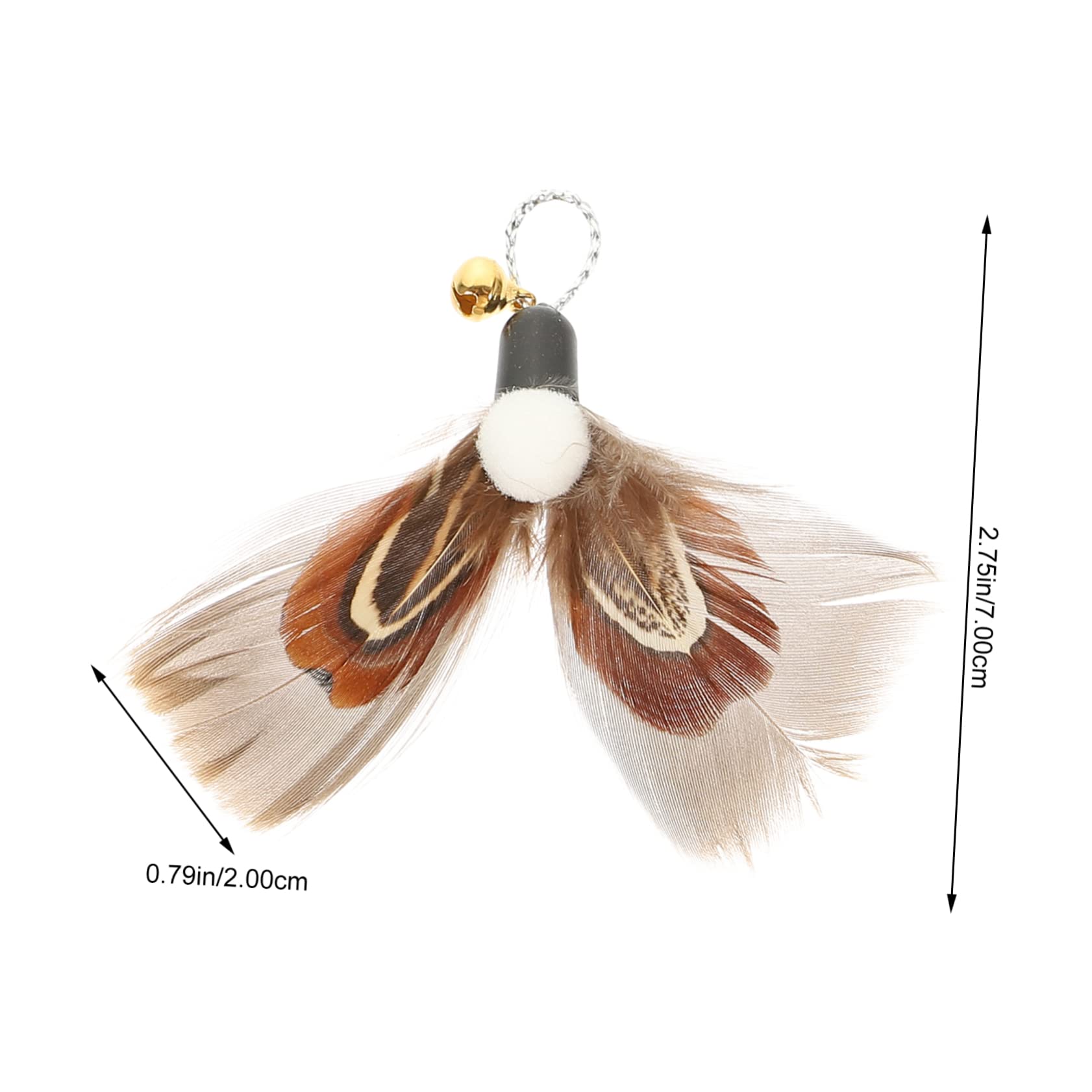 Kisangel 24pièces Têtes De Rechange pour Baguettes à Chat Jouets Interactifs Similicuir Insectes Et Plumes pour Chats Intérieur