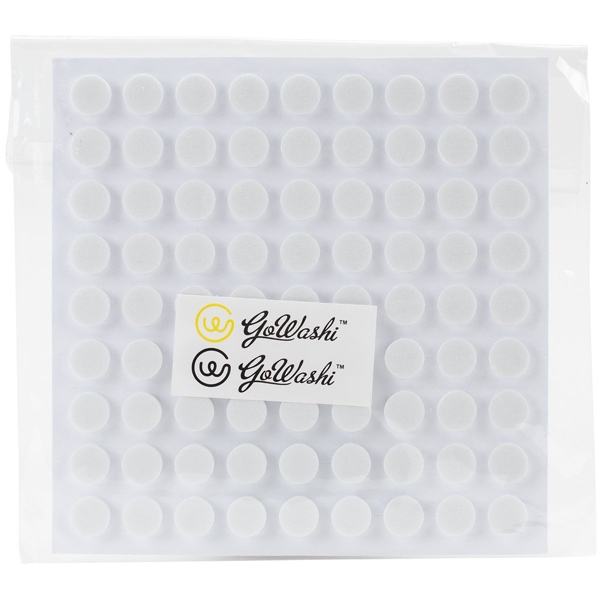 GoWashi Round Foam Pads 8mm Dia. 81 Circles 2mm ThicknessWhite