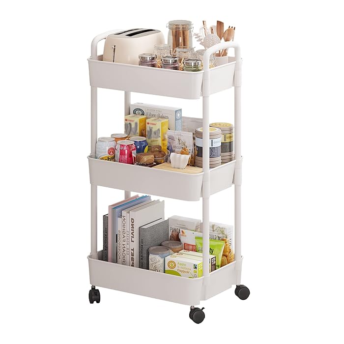 Buy Sywhitta Rolling Storage Trolleys, 3tier Handle Utility Cart for