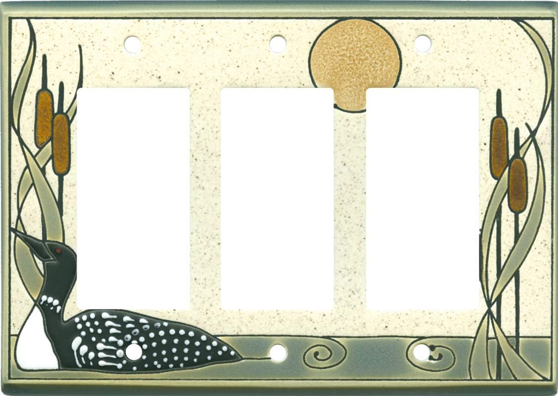 Loon Sand Ceramic - 3 Rocker GFCI Decora Switch Covers