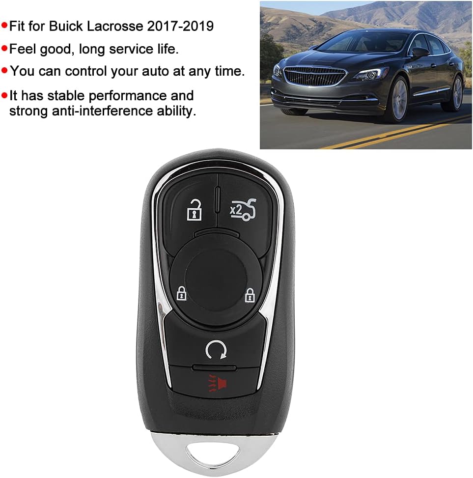 5 Button Car Smart Remote Control Key 433MHZ Fit for 2017 2018 2019, Complete Keyless Entry Fob with Security Chip and Internal Circuit Board, Durable ABS Shell