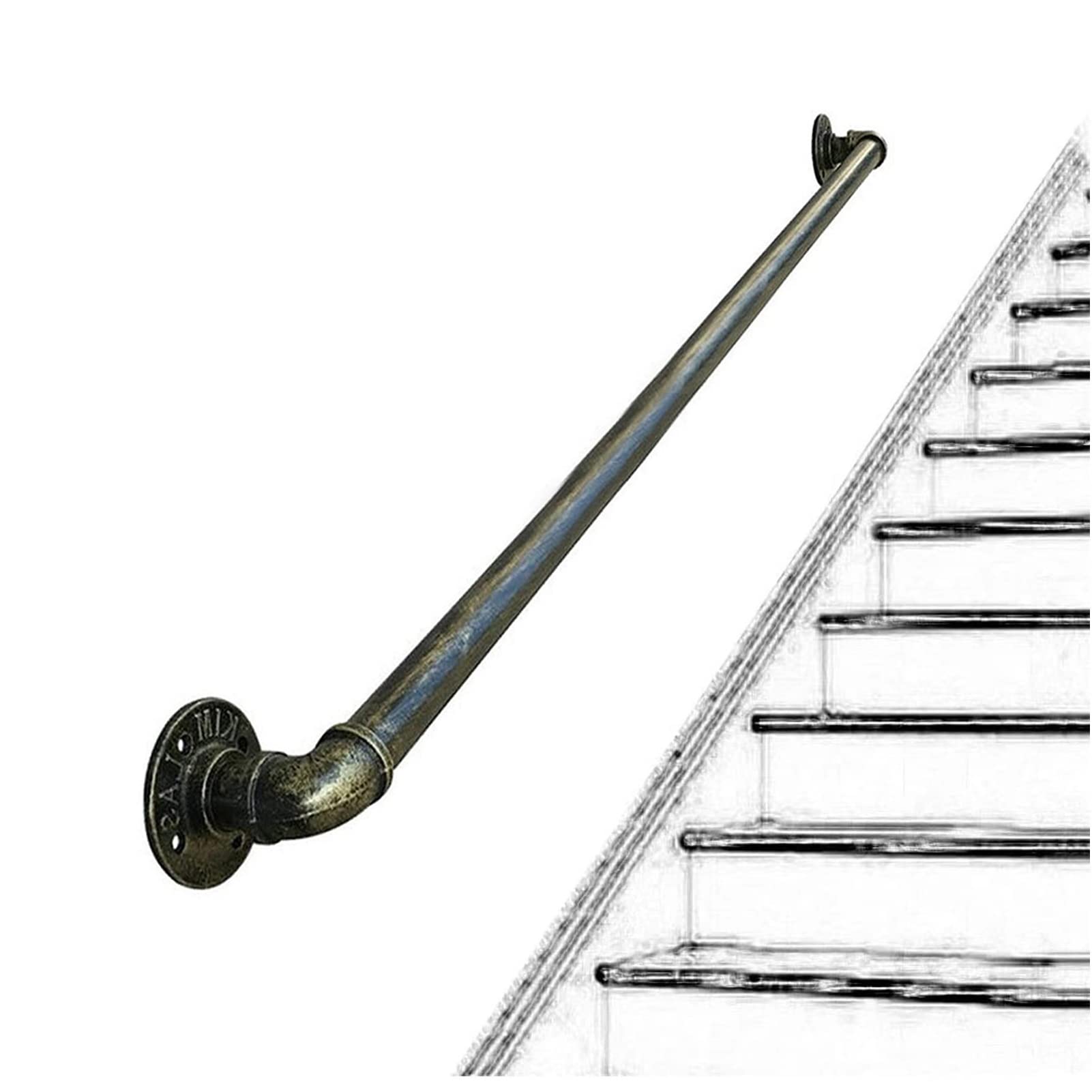 Main courante pour escalier en bronze vintage MObyat pour loft chic