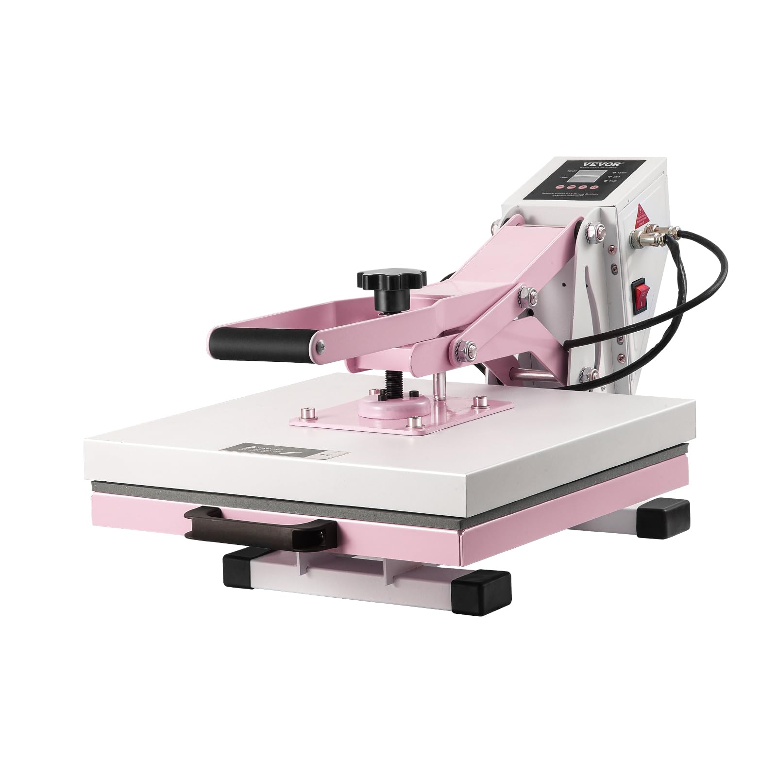 VEVOR Pressa a Caldo 380 x 380 mm Macchina per Pressatura a Caldo Digitale, Riscaldamento Rapido Uniforme, Cotone Isolante a 2 Strati, Macchina per Trasferimento Termico per Magliette/Cuscini, Rosa