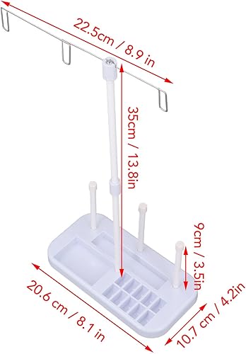 Miniatura 6 de Soporte de hilo de 3 carretes, soporte de carrete de hilo de bordado, organizador de hilo para máquinas de bordado y costura