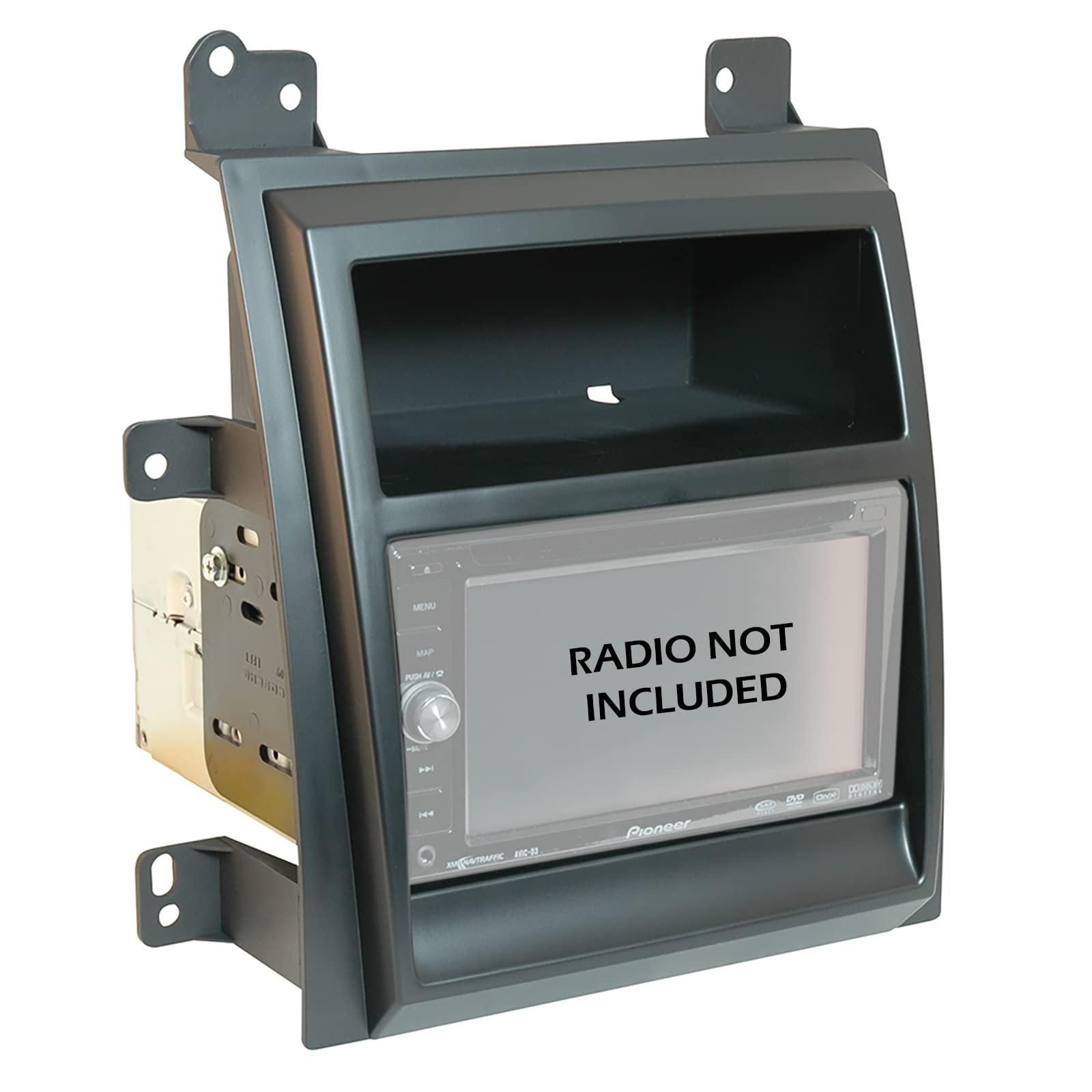 ScoscheGM1521B Compatible with 2007-14 Cadillac Escalade ISO Double DIN & DIN+Pocket Dash Kit Black