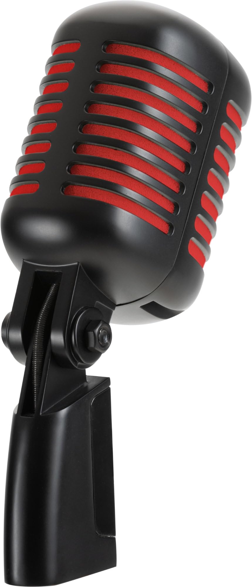 Pronomic DM-66BK/RD Dynamiczny Mikrofon Wokalny w Stylu Vintage Retro (Pasmo Częstotliwości: 50-16 000 Hz, Stabilna Obudowa z Odlewu Ciśnieniowego), Czarny/Czerwony