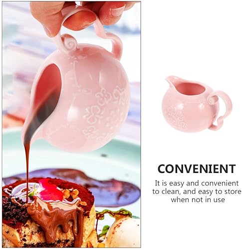Miniatura 4 de Angoily Jarra de porcelana para salsa, bote, mini jarra de salsa, jarabe pequeño, café, leche, crema, jarra, taza de café, leche, jarra, jarra,