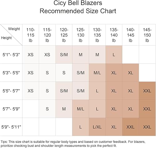 Miniatura 6 de Cicy Bell Womens Casual Blazers Open Front Long Sleeve Work Office Jackets Blazer