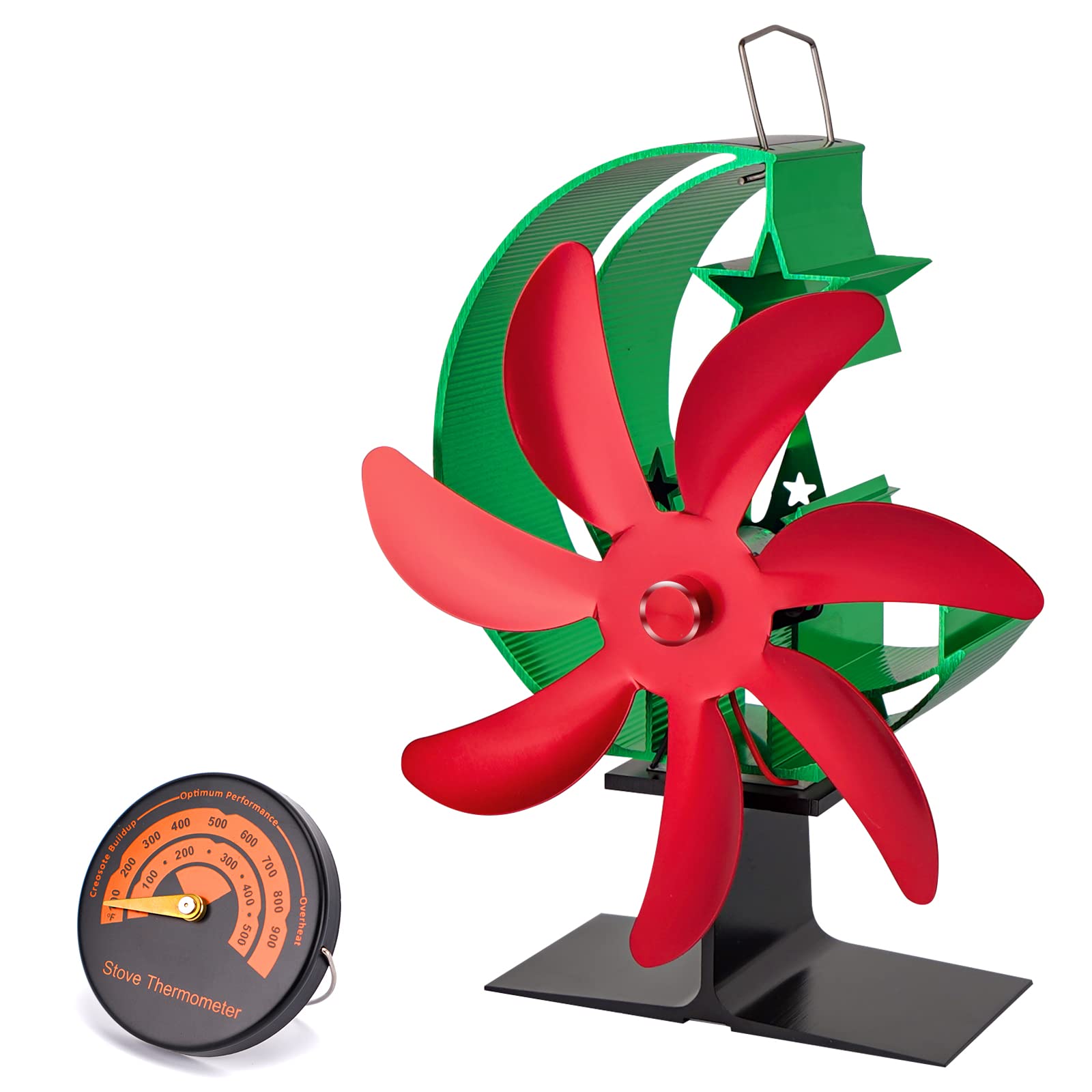 Amazon.com: LAMA Heat Powered Stove Fan, Upgrade 7 Blades Wood Burner Fans  for Wood Burning Stove, Log Burner Fan with Stove Thermometer for Wood  Burning Stove Log Burner Fireplace : Home u0026