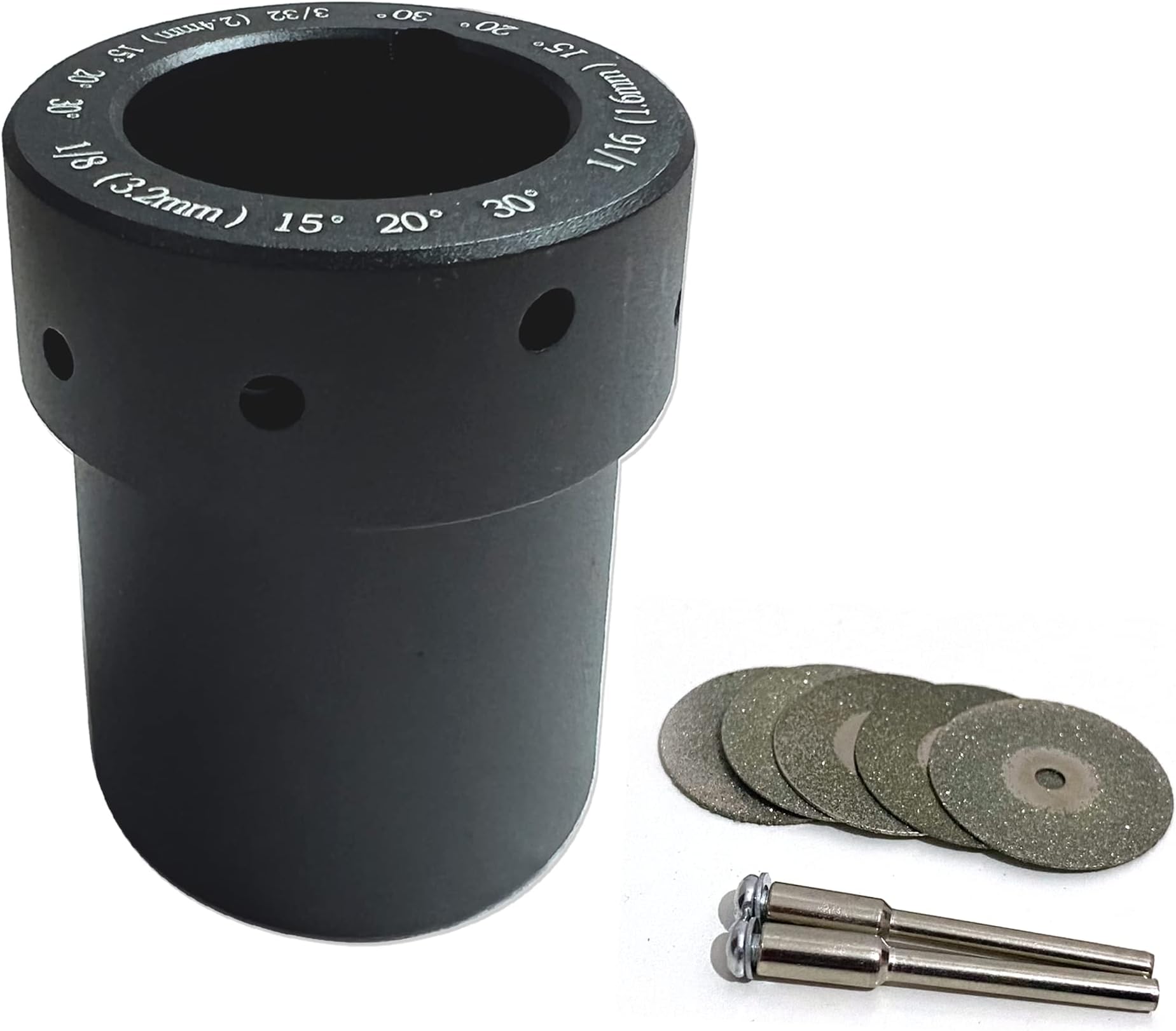 Tungsten Electrode Grinder Sharpener -Universal ALUMINUM TIG Welding Tungsten Grinder Head Tool,with Slot Tungsten Sharpener Multi-Angle Offset,Double Diamond Wheels 25mm,Connecting Rod Set