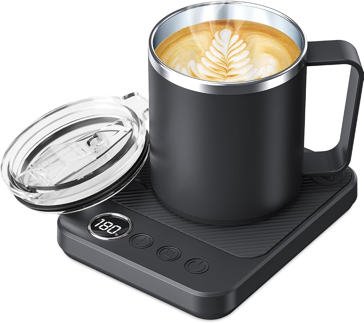 Felibeaco Coffee Mug Warmer &Mug Set for Desk, Smart Coffee Cup Warmer with 16oz Heated Mug, Cup Heater with Auto Shut Off for Office/Home, Coffee Gifts for Women/Men/Dad on Father‘s Day, Black